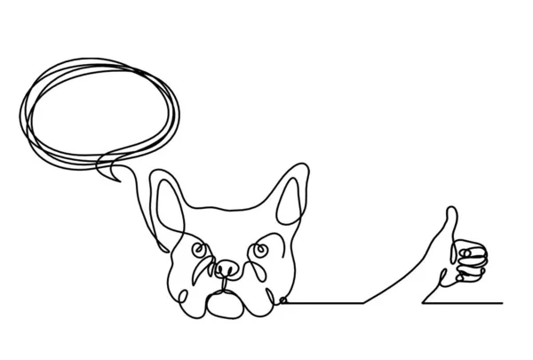 Silhouette Einer Abstrakten Bulldogge Mit Hand Als Strichzeichnung Auf Weißem — Stockvektor