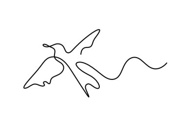 Soyut uçan kuşun silueti beyaz arkaplanda hizada