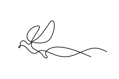 Soyut uçan kuşun silueti beyaz arkaplanda hizada