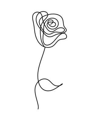 Soyut çiçek çizimi, beyaz arkaplanda izole