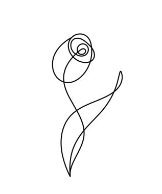 Soyut çiçek çizimi, beyaz arkaplanda izole