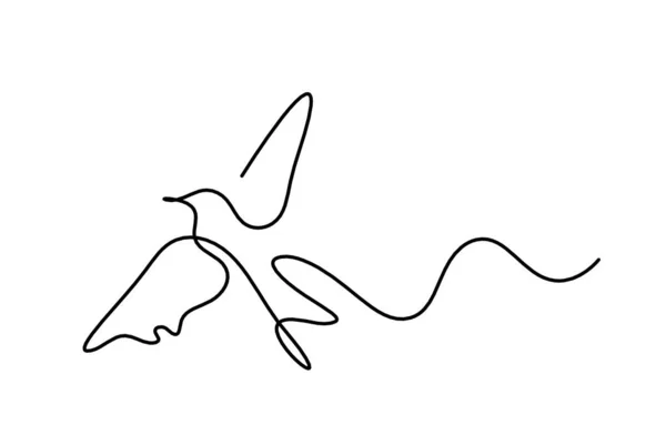 Silhueta Pássaro Voador Abstrato Linha Sobre Fundo Branco —  Vetores de Stock