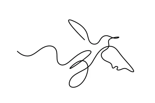 Silueta Abstraktní Létající Pták Řadě Bílém Pozadí — Stockový vektor