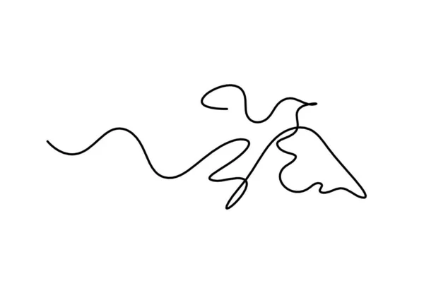 白色背景下的抽象飞行鸟的轮廓 — 图库矢量图片