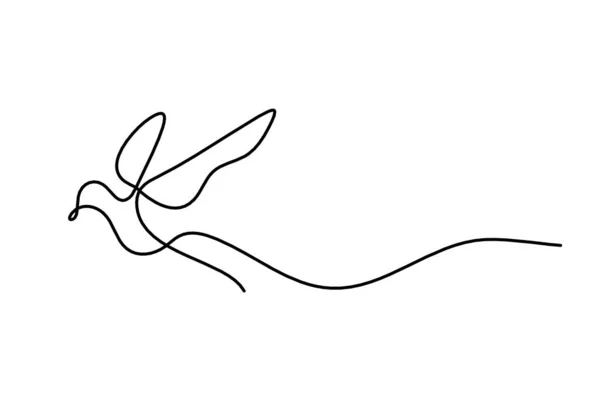 Σιλουέτα Του Αφηρημένου Ιπτάμενου Πουλιού Γραμμή Λευκό Φόντο — Διανυσματικό Αρχείο