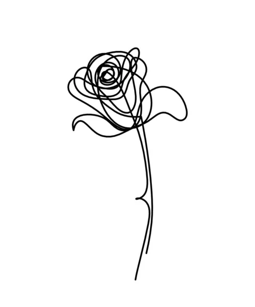 Абстрактний Малюнок Квіткової Лінії Ізольований Білому Тлі — стоковий вектор