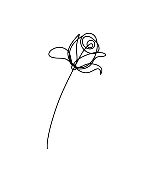 白い背景で隔離された抽象的な花ライン図面 — ストックベクタ