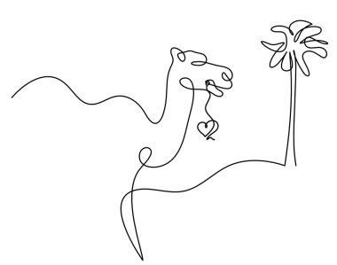 Soyut devenin silueti, kalbi beyaz üzerine çizgi gibi çizilmiş.