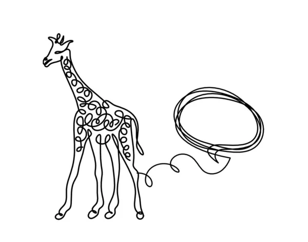Silhouette Abstract Giraffe Comment Line Drawing White — Stock Vector