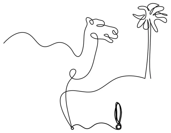 Σιλουέτα Αφηρημένης Καμήλας Θαυμαστικό Σχέδιο Γραμμής Στο Λευκό — Διανυσματικό Αρχείο