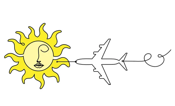 Αφηρημένο Χρώμα Ήλιο Πρόσωπο Επίπεδο Σχέδιο Γραμμή Λευκό Φόντο — Φωτογραφία Αρχείου