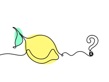 Beyaz arkaplanda soru işareti olan renk çizgisi limonu