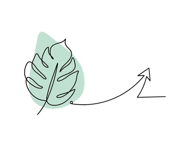 Abstract color leaf with direction as line drawing on the white background