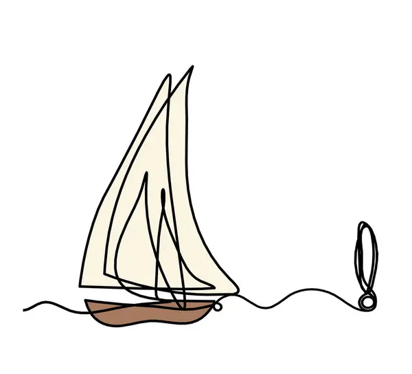 Barca Colori Astratta Con Punto Esclamativo Come Disegno Linea Sfondo Immagine Stock