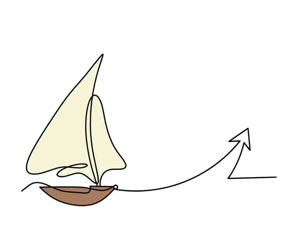 Αφηρημένο Χρώμα Βάρκα Κατεύθυνση Σχέδιο Γραμμή Λευκό Φόντο Εικόνα Αρχείου