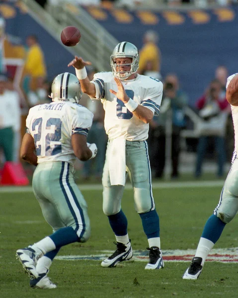 Dallas Cowboys Quarterback Troy Aikman Action Pittsburgh Steelers Super Bowl — Stock Photo, Image