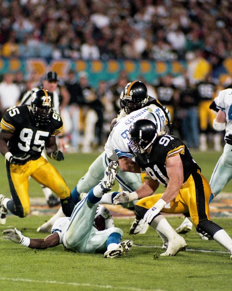 Pittsburgh Steelers Estrelas Defensivas Greg Lloyd Kevin Greene Convergem Para — Fotografia de Stock