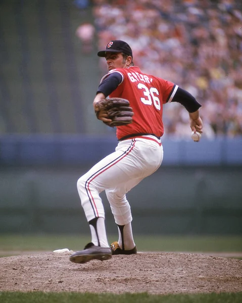Cleveland Indians Pitching Legend Gaylord Perry Mound Image Taken Mlb —  Fotos de Stock