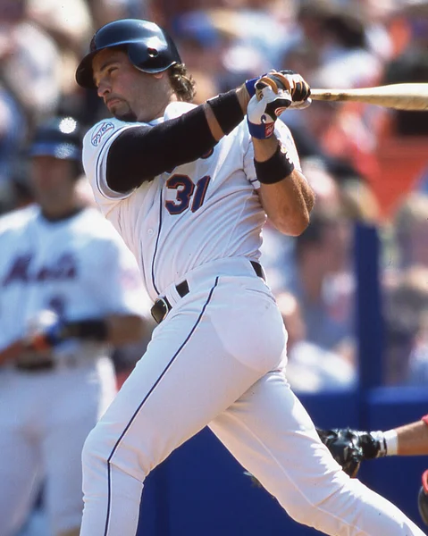 New York Mets Catcher Mike Piazza Ação Mlb Durante Década — Fotografia de Stock