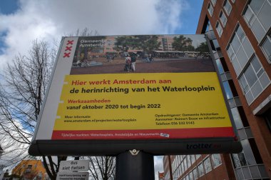 Amsterdam 'daki Waterlooplein Meydanı' nda Billboard Yenileme 25-2-2022