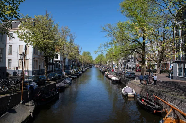 Blue Sky Sul Canale Reguliersgracht Amsterdam Paesi Bassi 2022 — Foto Stock