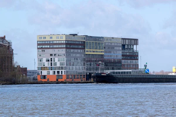 Bateau Passant Complexe Appartements Mvrdv Amsterdam Pays Bas 2022 — Photo