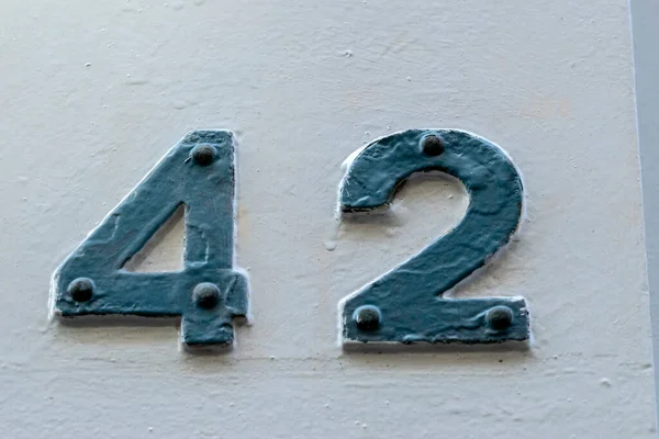 Close Up House Number 42 At Amsterdam The Netherlands 14-3-2022