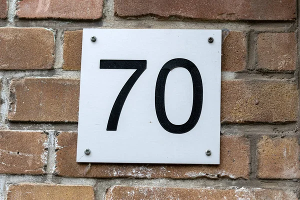 アムステルダムの家の番号70を閉じる オランダ15 2022 — ストック写真