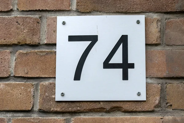 Close House Number Amsterdam Países Bajos 2022 — Foto de Stock