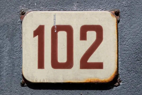 Närbild Hus Nummer 102 Amsterdam Nederländerna 2022 — Stockfoto