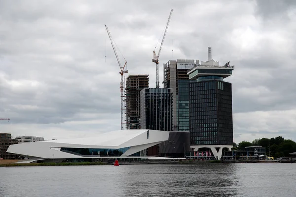 Costruzioni Intorno All Edificio Eyefilm Amsterdam Paesi Bassi 2022 — Foto Stock