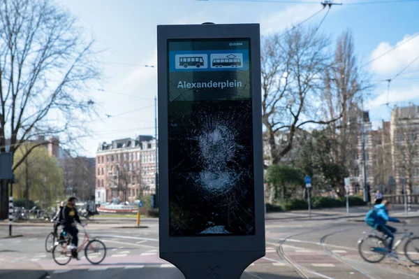 Écran Calendrier Endommagé Amsterdam Pays Bas 2022 — Photo
