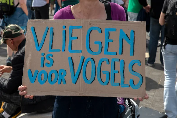 Demonstracja Wymieranie Buntu Lotnisku Schiphol Holandia 2022 — Zdjęcie stockowe