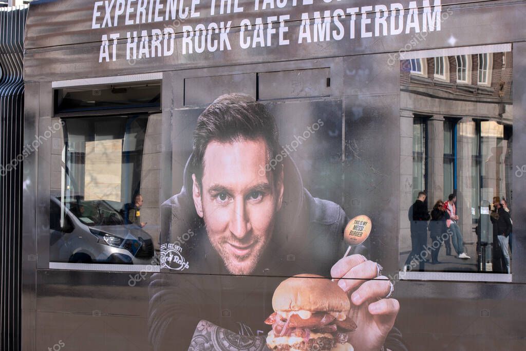 Detail Hard Rock Cafe Theme Tram At Amsterdam The Netherlands 19-3-2022