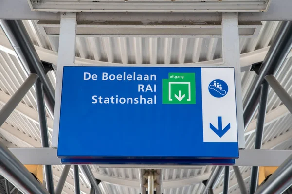 Routebeschrijving Sign Rai Train Station Amsterdam Netherlands 2022 — Stockfoto