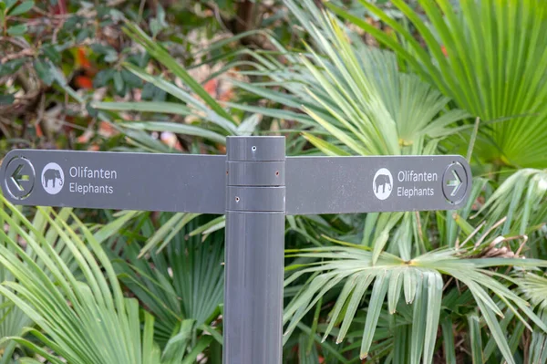 stock image Direction Sign For The Elephants At The Artis Zoo At Amsterdam The Netherlands 28-3-2022