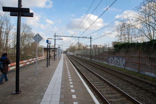 Estación Tren Plataforma Diemen Países Bajos 2022 — Foto de Stock