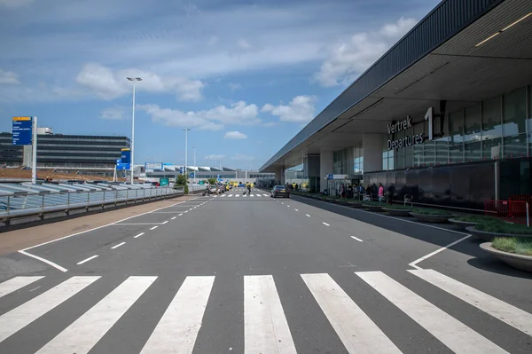 Entrance Departures Schiphol Netherlands 2022 — Stock Photo, Image