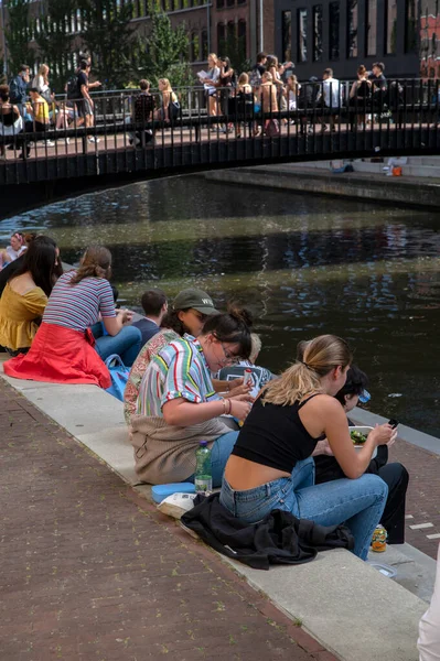 Первый День Начало Учебного Года Университете Uva Student Water Амстердаме — стоковое фото