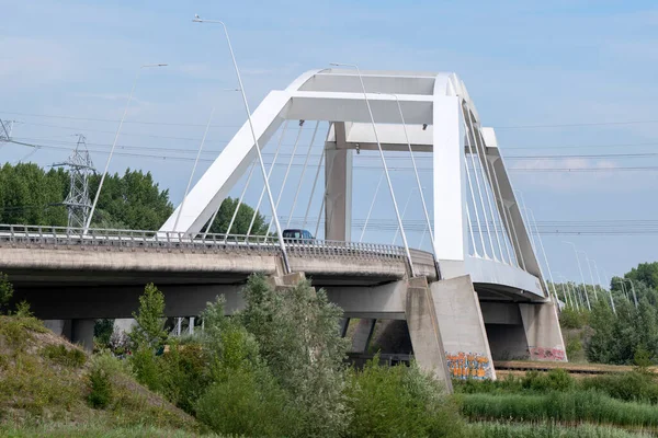 Front View Uyllanderbrug Bridge Diemen Ολλανδία 2022 — Φωτογραφία Αρχείου