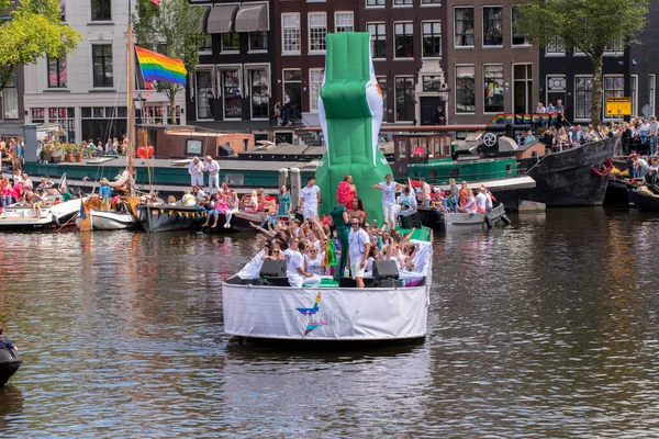 Mensen Heineken Proost All Stars Boat Gaypride Canal Parade Met — Stockfoto
