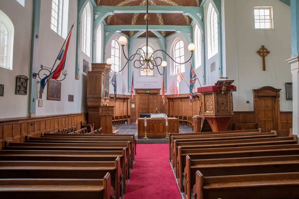 Wnętrze Zreformowanego Kościoła Angielskiego Begijnhof Amsterdamie Holandia 2022 — Zdjęcie stockowe