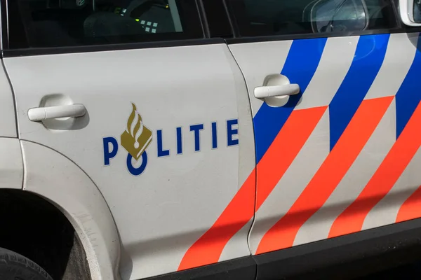 Logo Side Police Car Amsterdam Netherlands 2022 — Stock Photo, Image