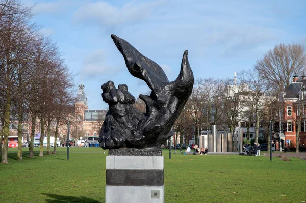 Monument Zigeunermonument Hel Vuur Amsterdam Netherlands 2022 — Stock Photo, Image