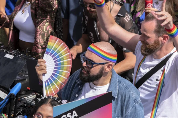 Mensen Gsa Vechters Voor Verandering Van Boot Gaypride Canal Parade — Stockfoto