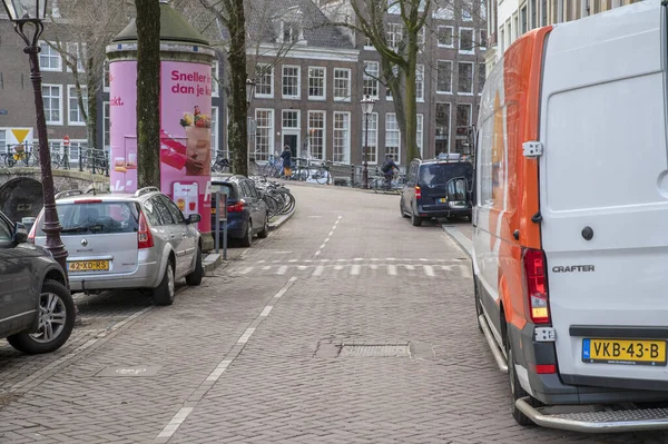 Post Van Streets Amsterdam Nizozemsko 2022 — Stock fotografie