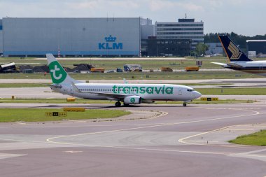 Schiphol Havaalanı 'nda Transavia Uçağı 25-5-2022