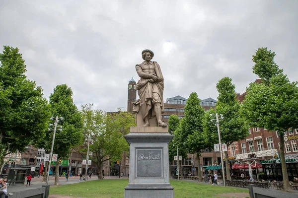 Pomnik Rembrandta Amsterdamie Holandia 2022 — Zdjęcie stockowe