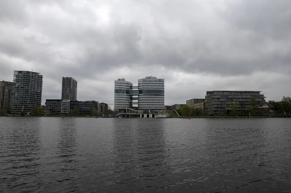 Skyline Budynkiem Waternet Amsterdamie Holandia 2022 — Zdjęcie stockowe