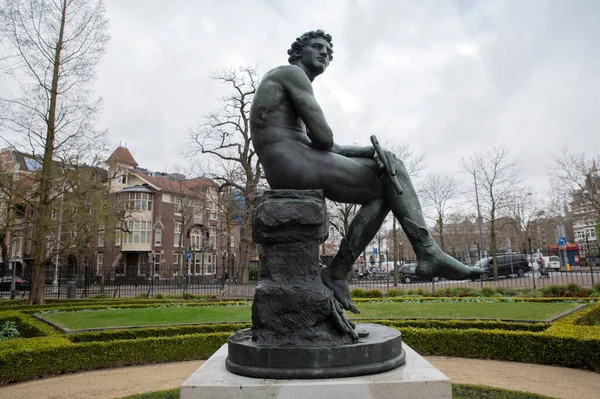 Статуя Меркурия Бесплатном Саду Музея Rijksmuseum Амстердаме Нидерланды 2022 — стоковое фото